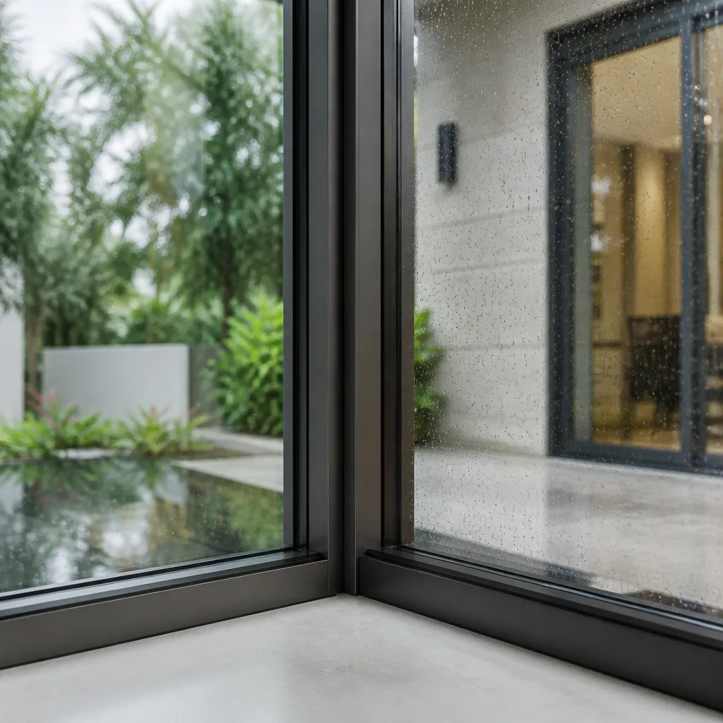 Modern floor-to-ceiling window installation in a contemporary home interior